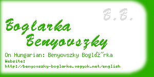 boglarka benyovszky business card